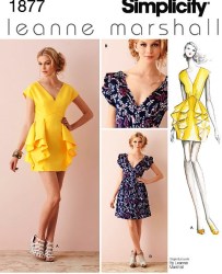 1877 SIMPLICITY LEANNE SHORTER SLEEVELESS V-DRESS LENGTHS RUFFLES PATTERN 4-12, 12-20